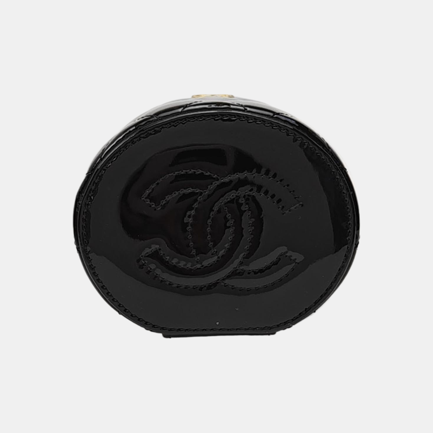VANITY CASE Mini Quilted Patent Calfskin Black