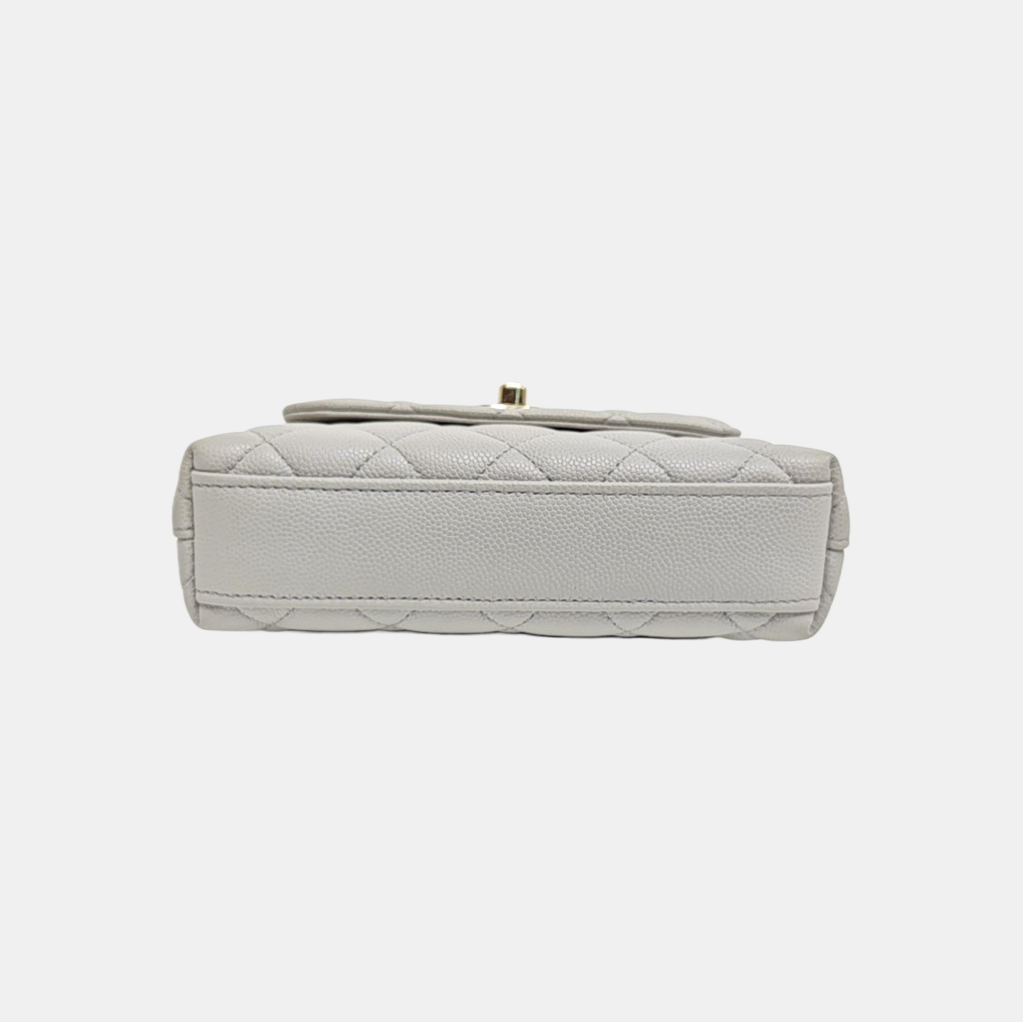 COCO HANDLE Mini Quilted Grained Calfskin Gray