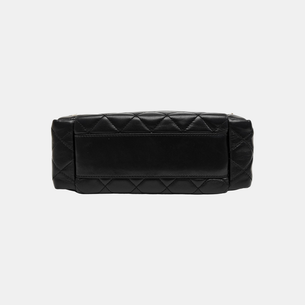 VINTAGE COSMETIC BAGS Quilted Lambskin Black