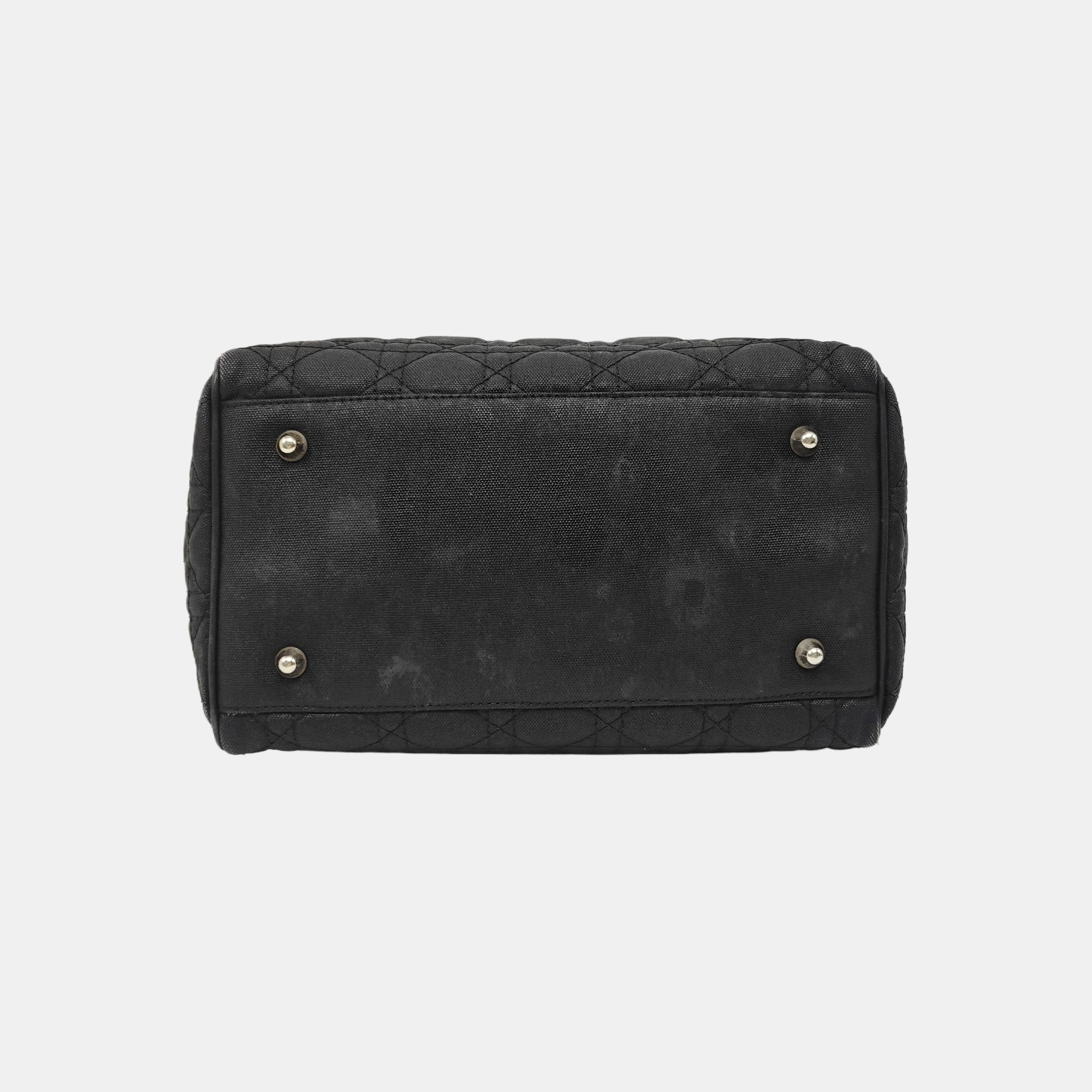 Cannage Coated Canvas Black