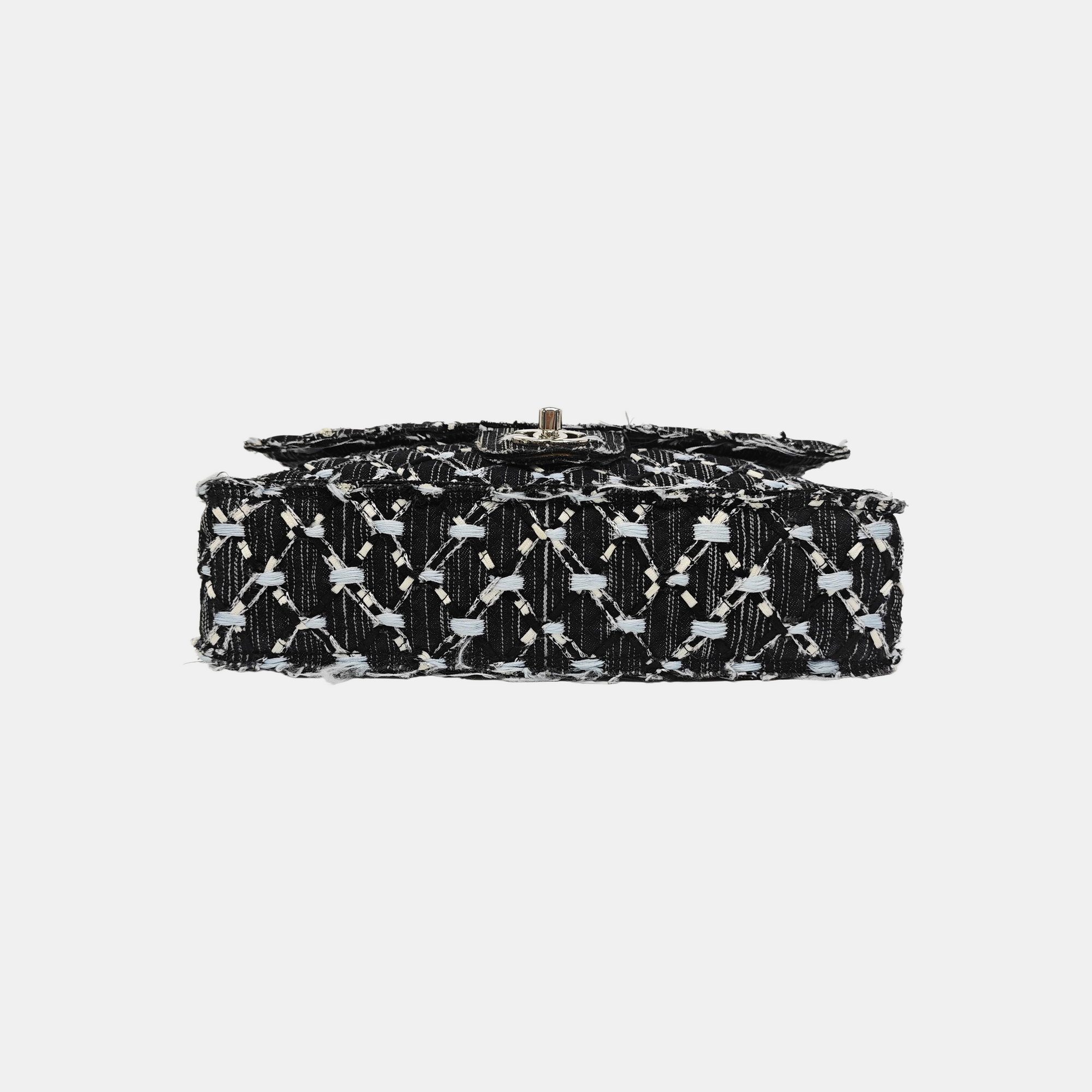 Quilted Fabric Shoulder Bag Black