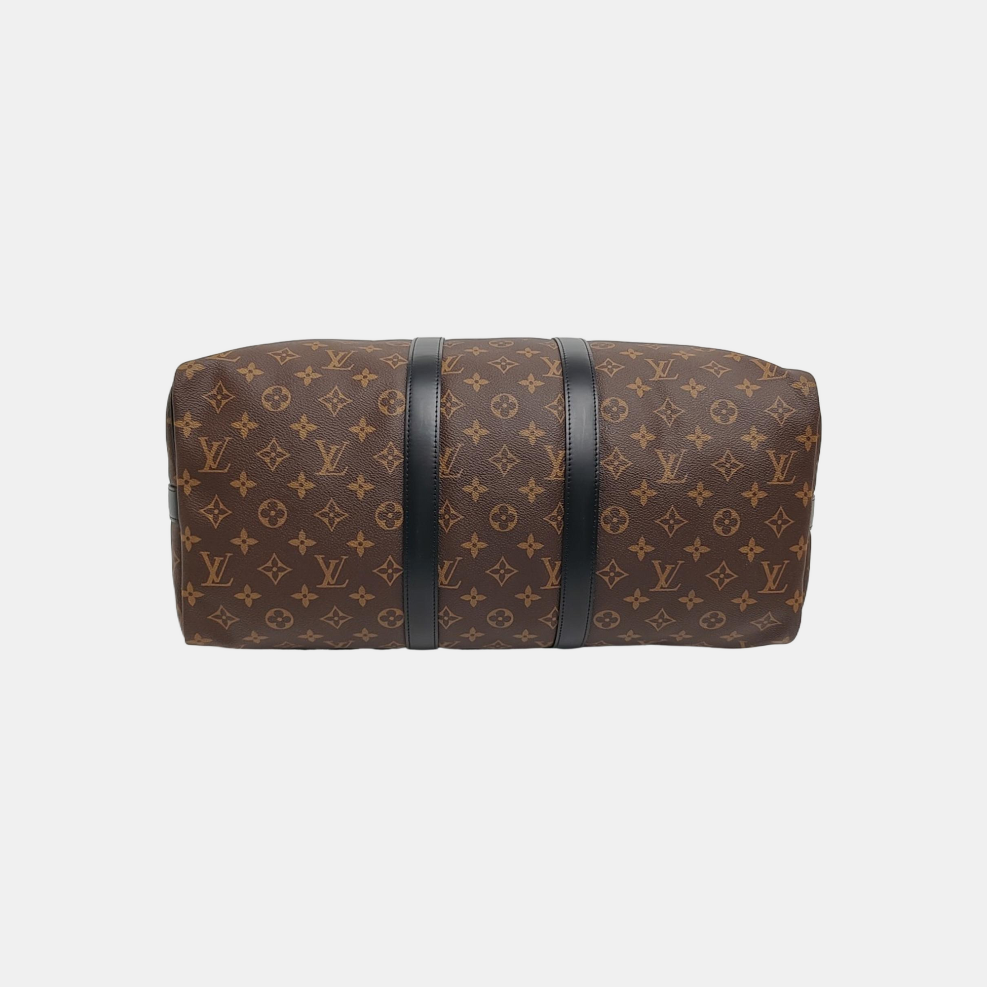 KEEPALL 45 Monogram Coated Canvas Brown