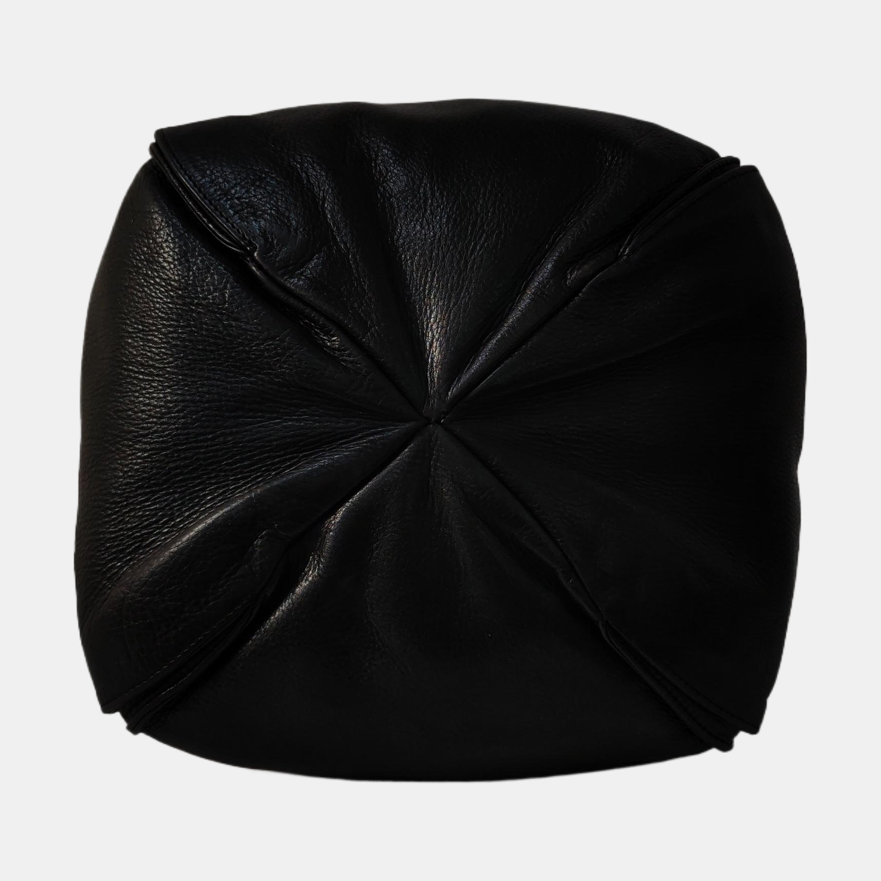 Leather Top Handle Bag Black