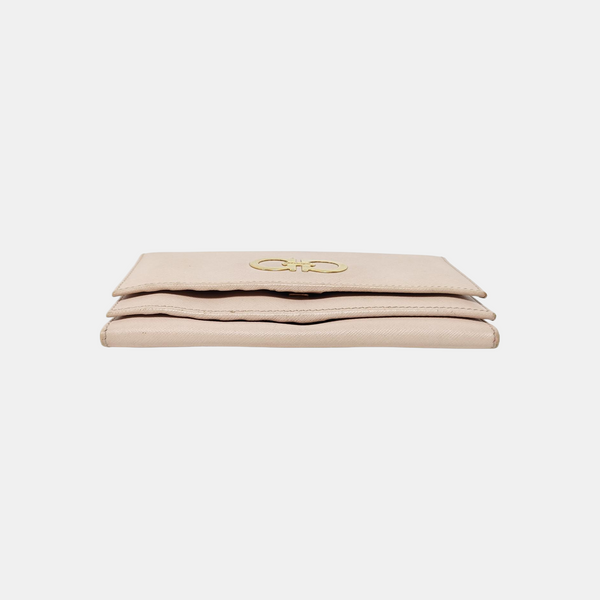 Gancini Calfskin Beige Wallet