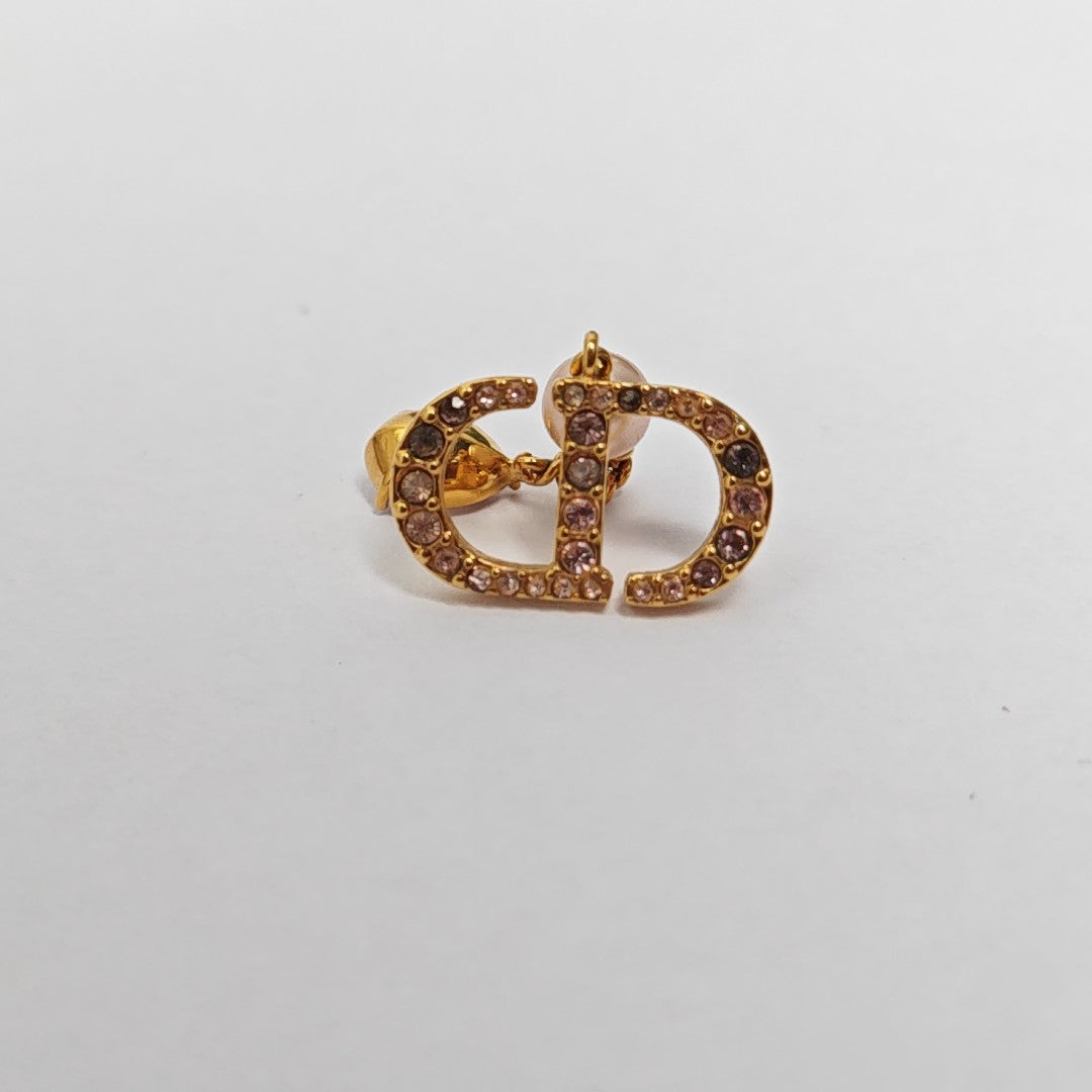 Petit CD Metal Gold Stud Earrings