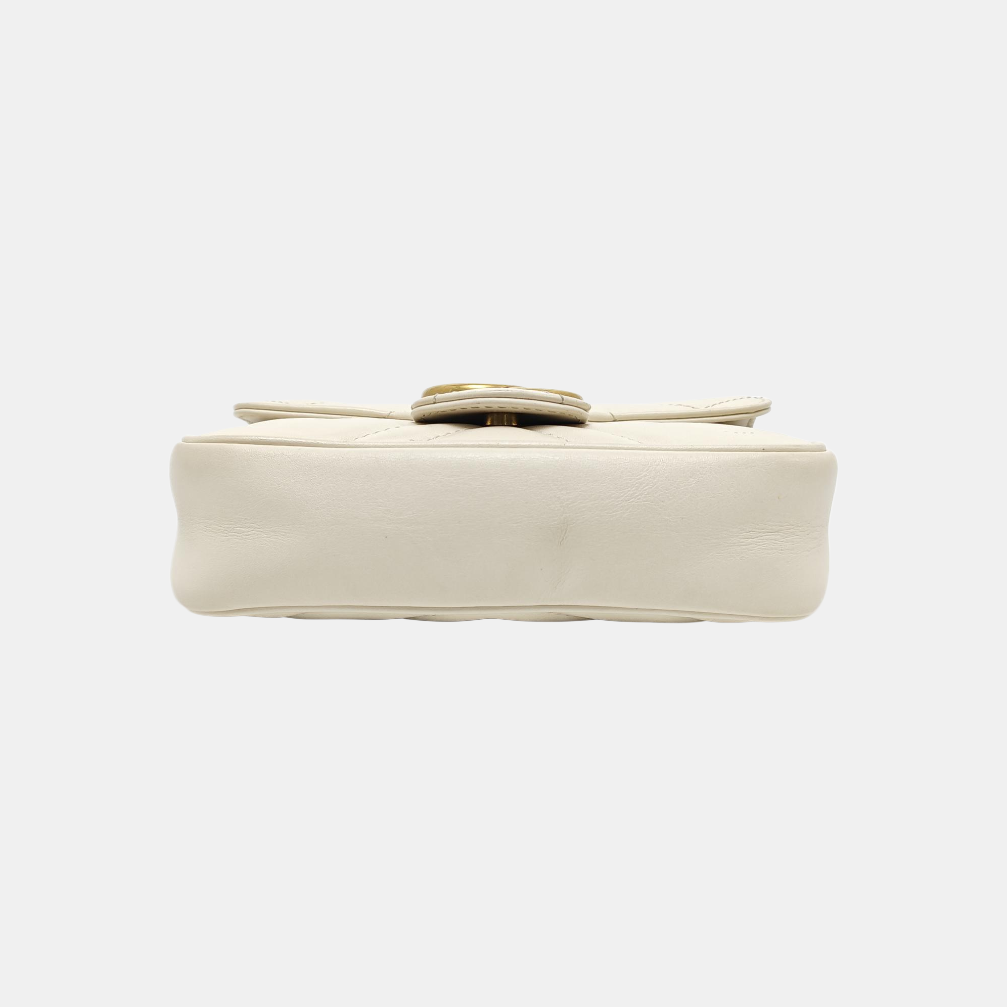 GG Marmont Mini Quilted Calfskin White