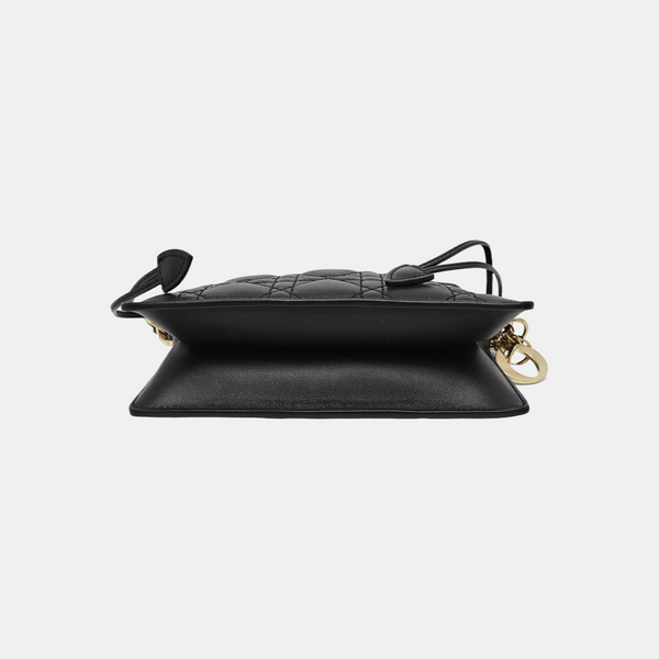 Cannage Lambskin Shoulder Bag Black