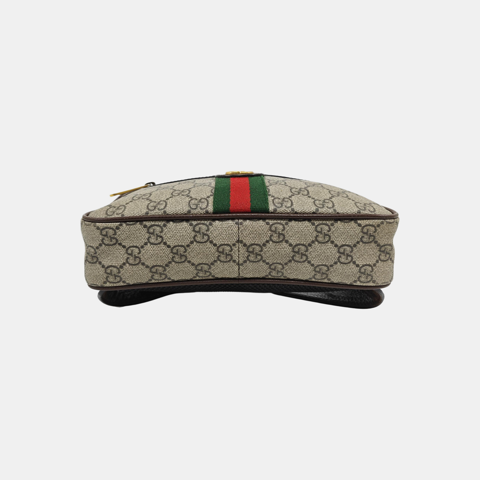Ophidia Small Monogram Coated Canvas Beige