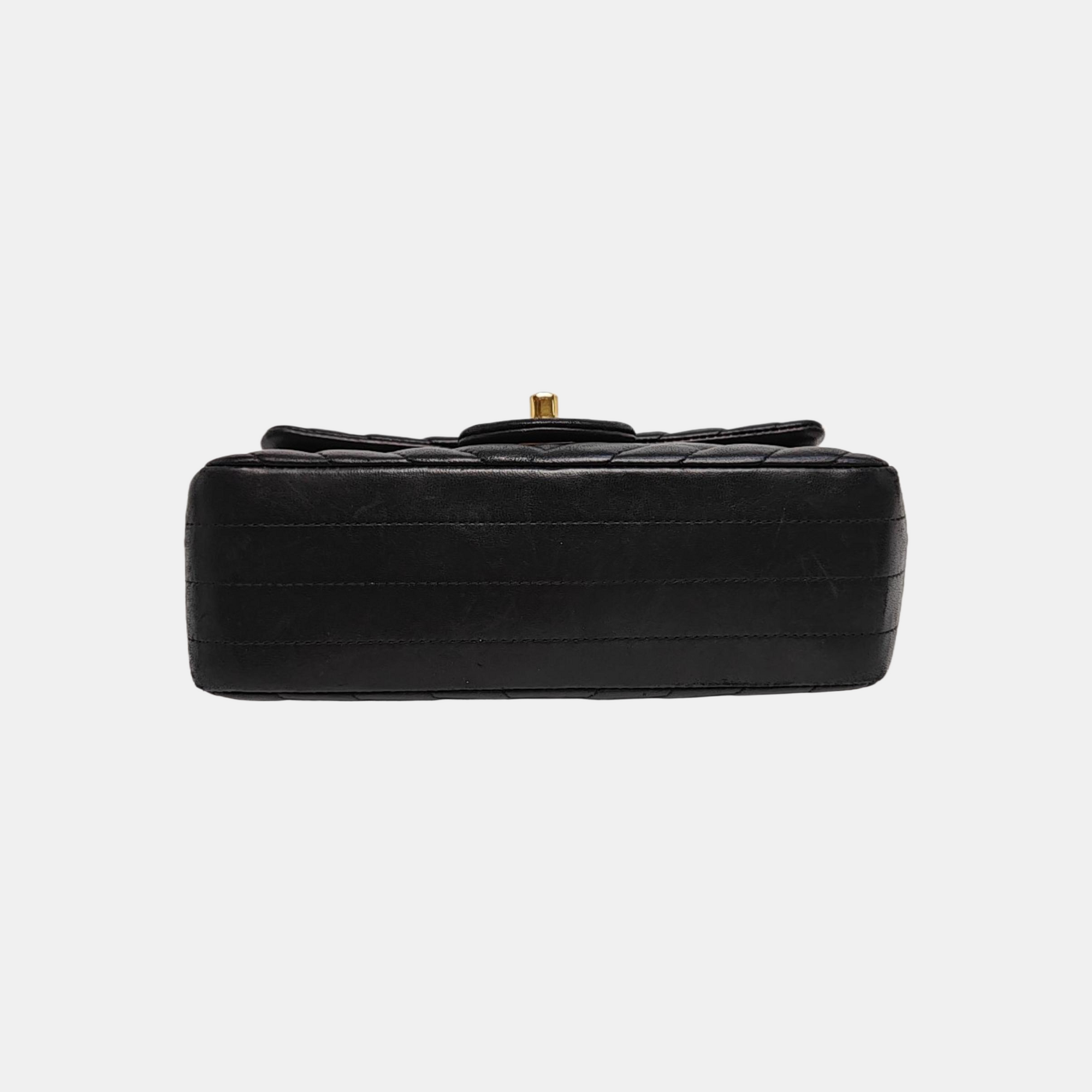 CLASSIC FLAP Mini Chevron Lambskin Black
