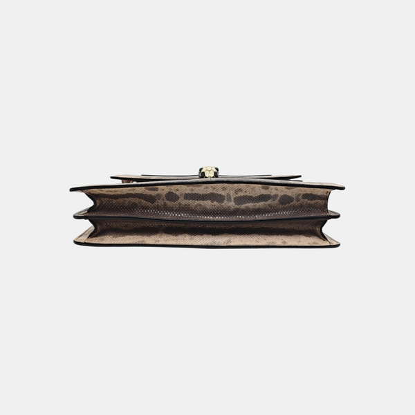 SERPENTI FOREVER Medium Quilted Python Beige