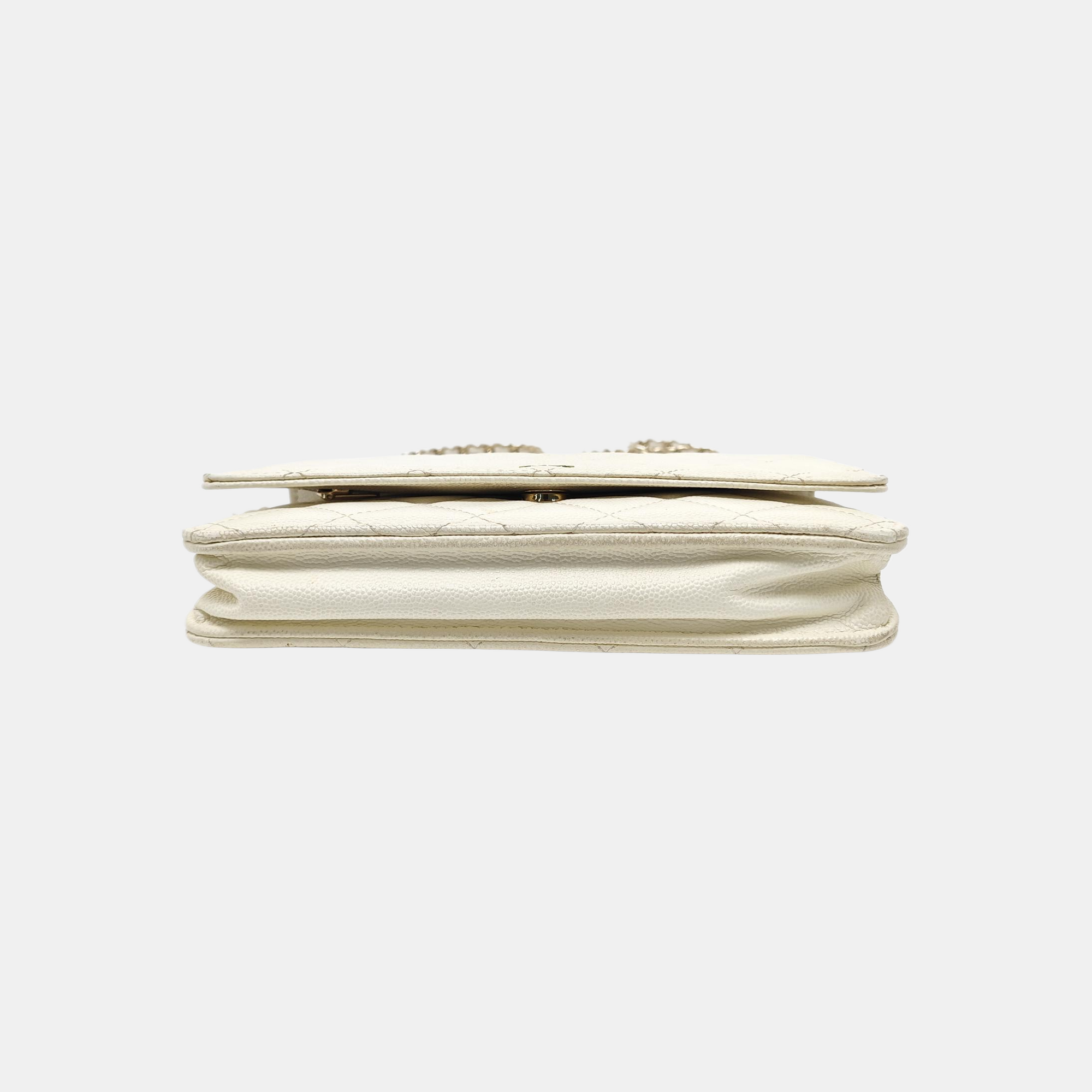 WOC Quilted Grained Calfskin White