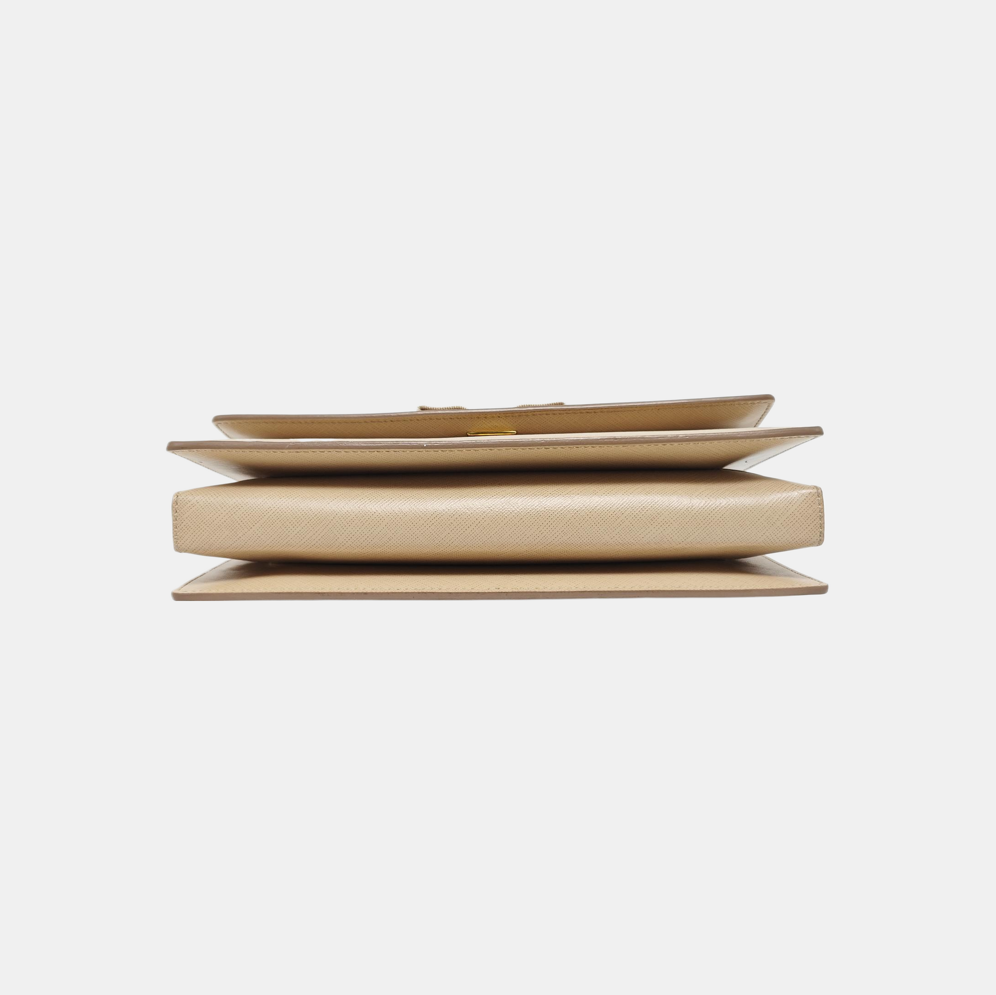 Calfskin Shoulder Bag Beige
