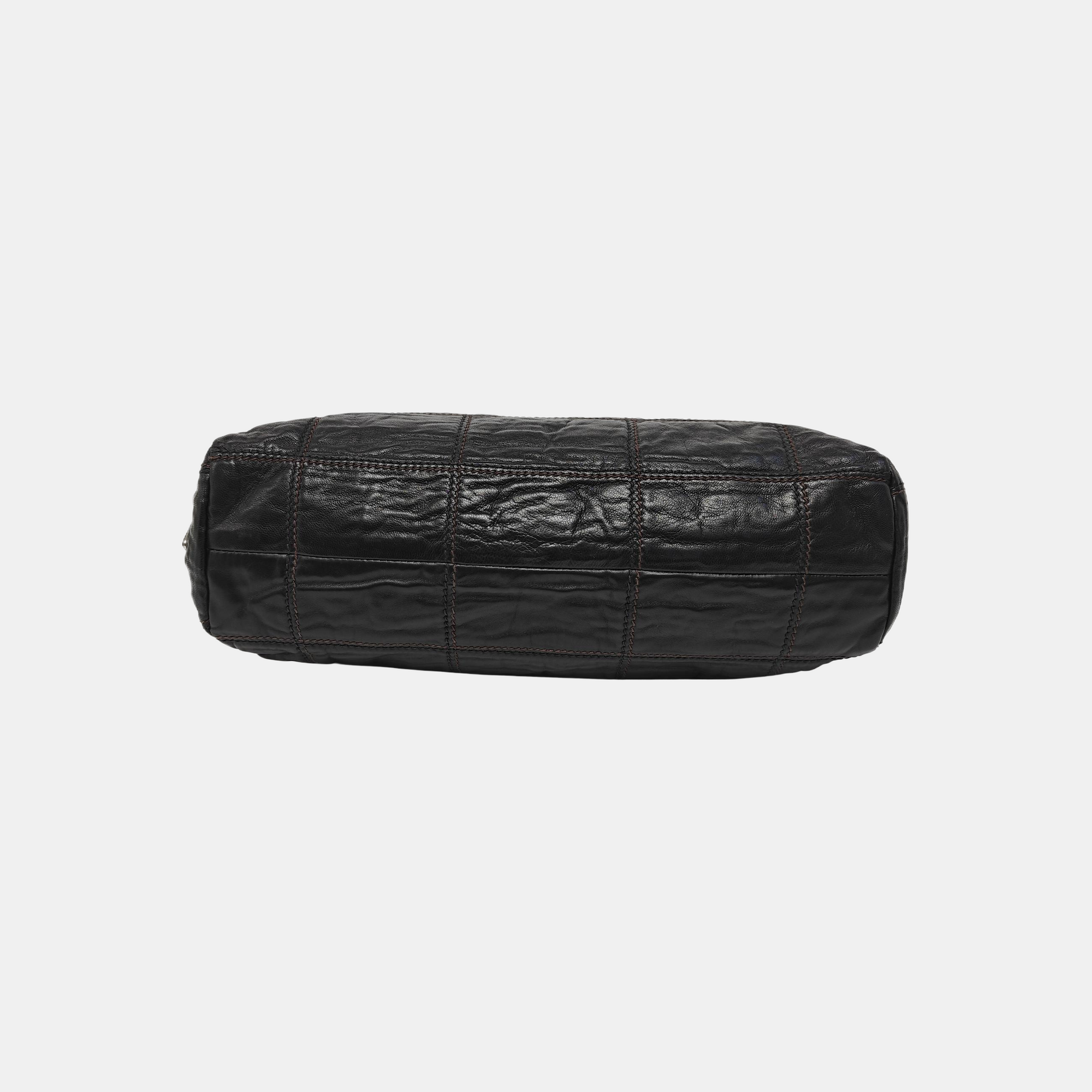 Quilted Lambskin Shoulder Bag Black
