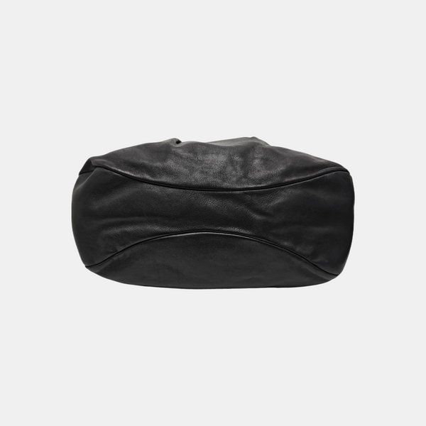 Calfskin Top Handle Bag Black