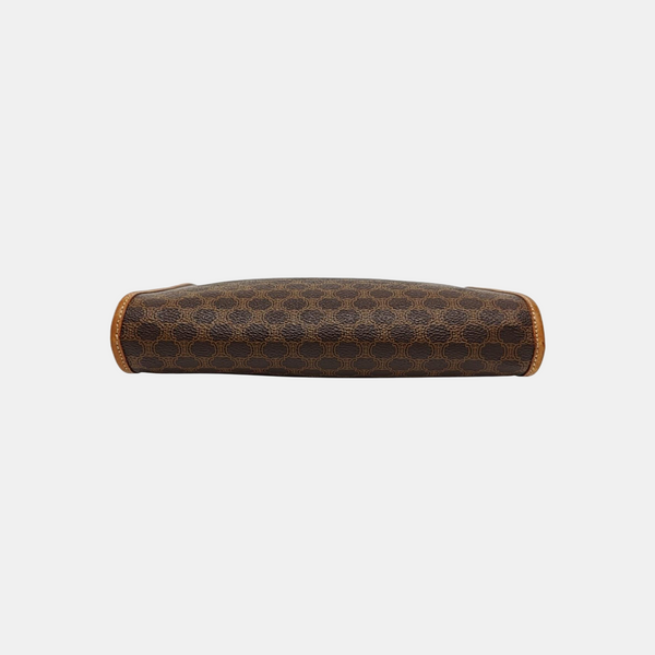 Coated Canvas Clutch Brown