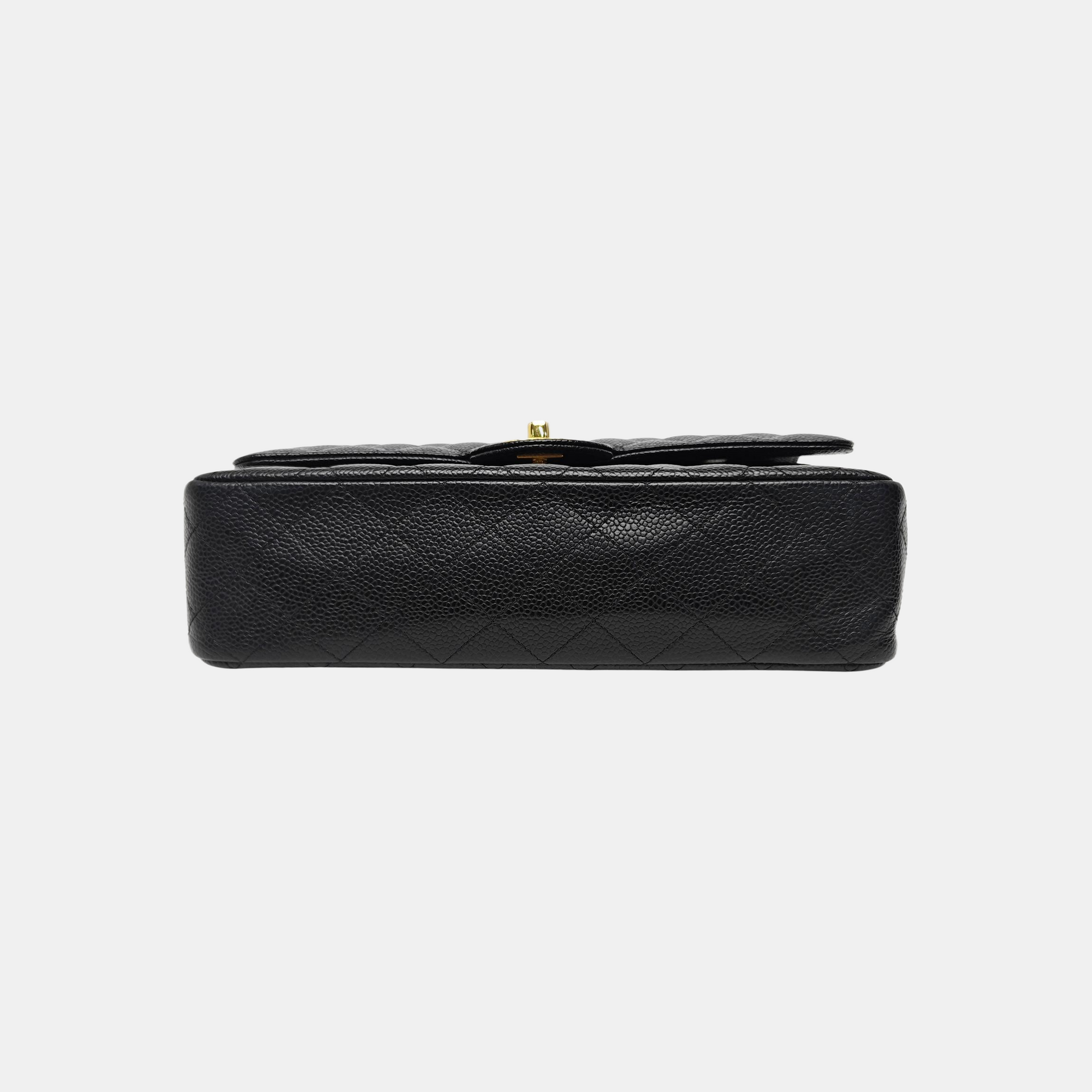 CLASSIC FLAP Medium Quilted Grained Calfskin Black
