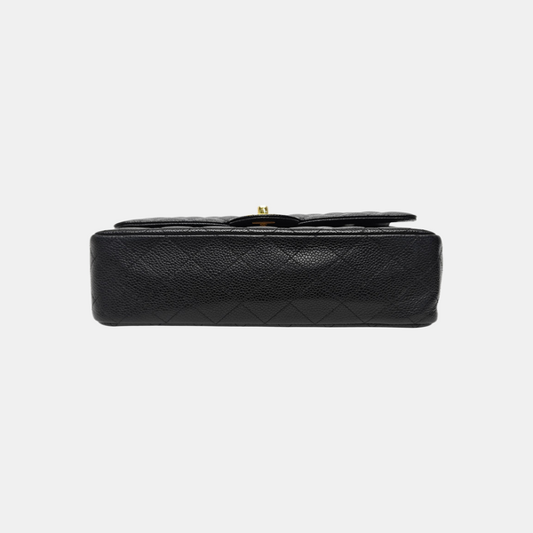 CLASSIC FLAP Medium Quilted Grained Calfskin Black