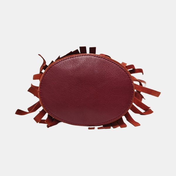 Suede Fringe Mini Suede Red