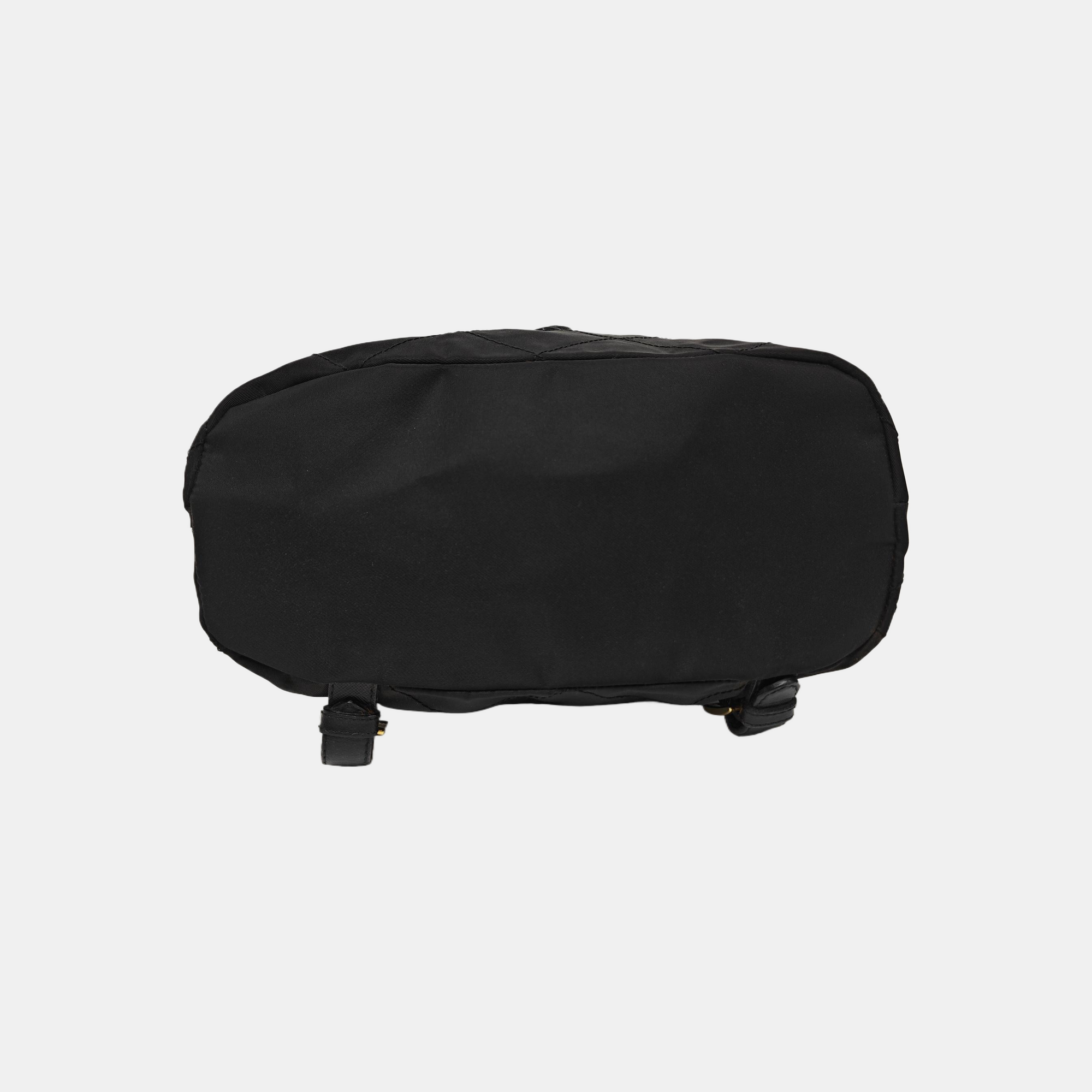 Quilted Nylon Backpack Black