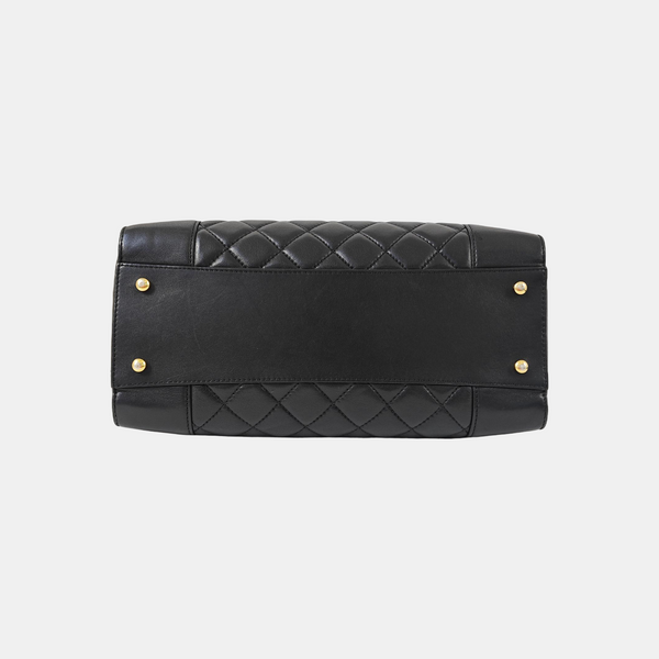 Quilted Lambskin Tote Bag Black