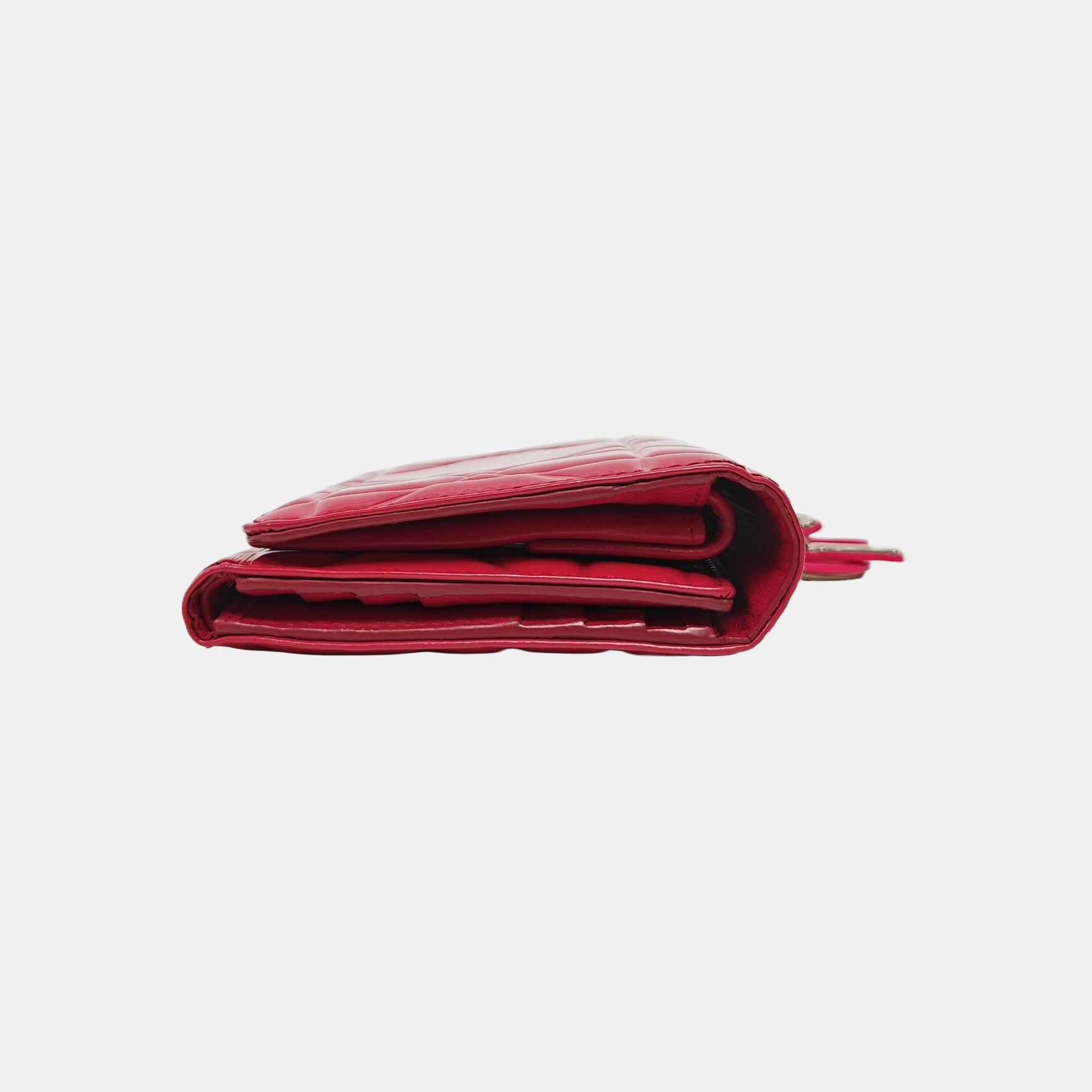 Cannage Calfskin Wallet Red