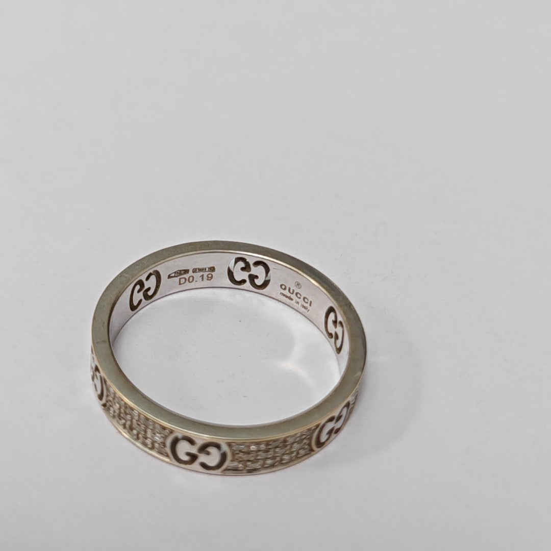 18k White Gold Silver Ring HK 19