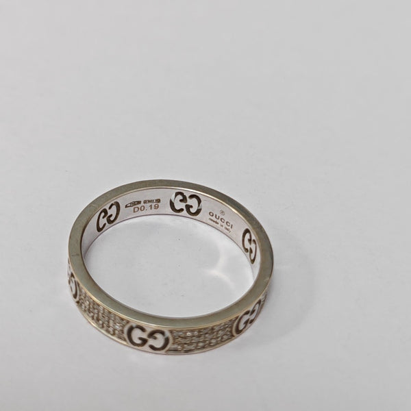 18k White Gold Silver Ring HK 19