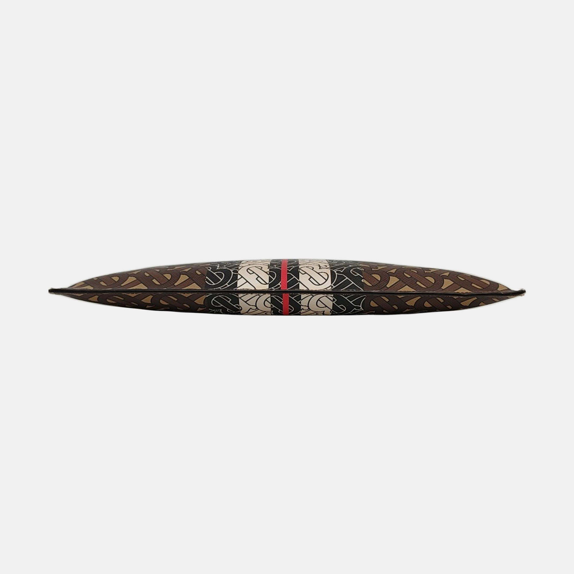 Coated Canvas Clutch Brown