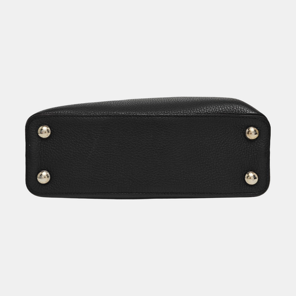 Authenticated pre-owned  CAPUCINES Calfskin Black - Top Handle Bag at Looply