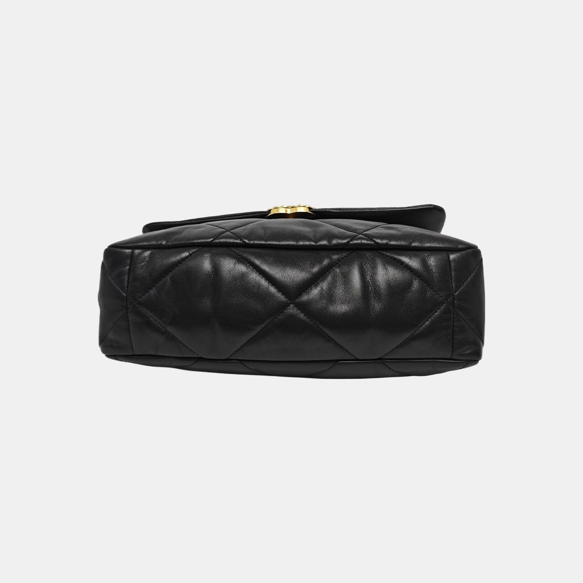 CHANEL 19 Large Quilted Lambskin Black