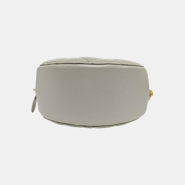 ROUND Quilted Lambskin Gray