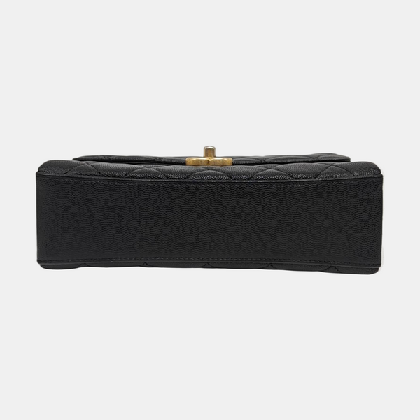 Carry Me Small Quilted Grained Calfskin Black