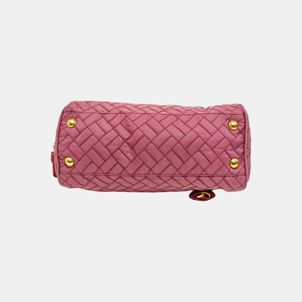Quilted Nylon Shoulder Bag Pink