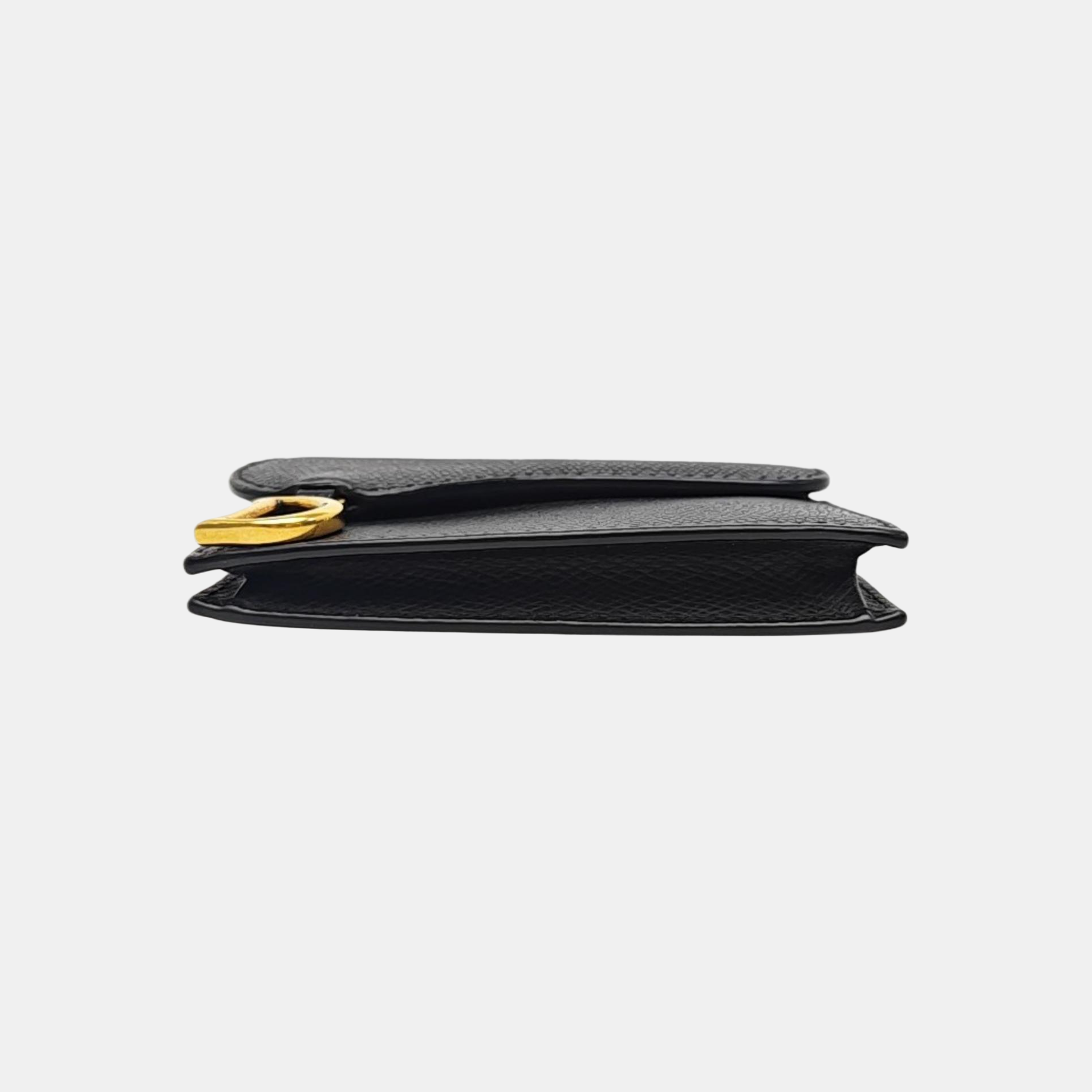 Saddle Mini Calfskin Black Card Holder