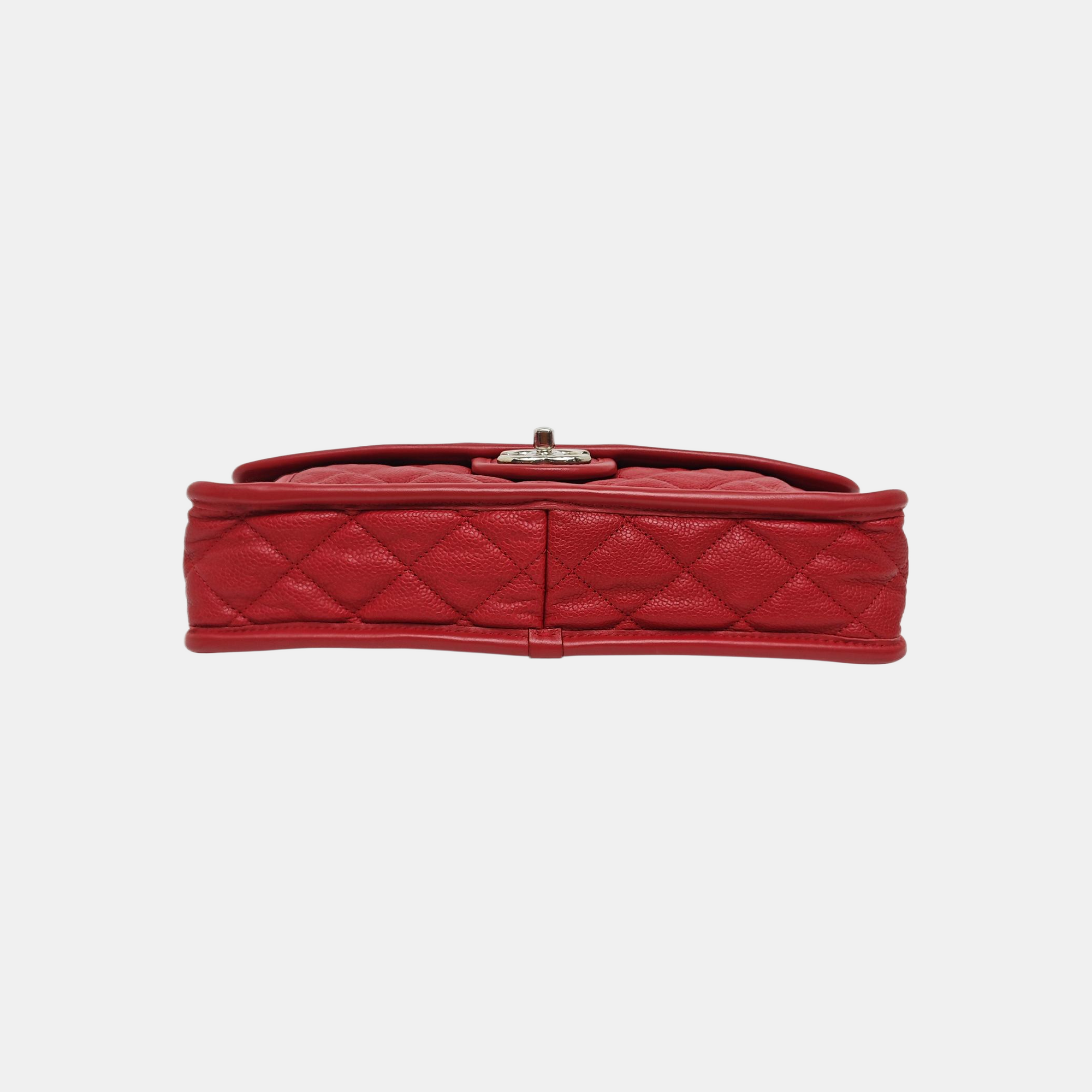 FRENCH RIVIERA FLAP Quilted Grained Calfskin Red