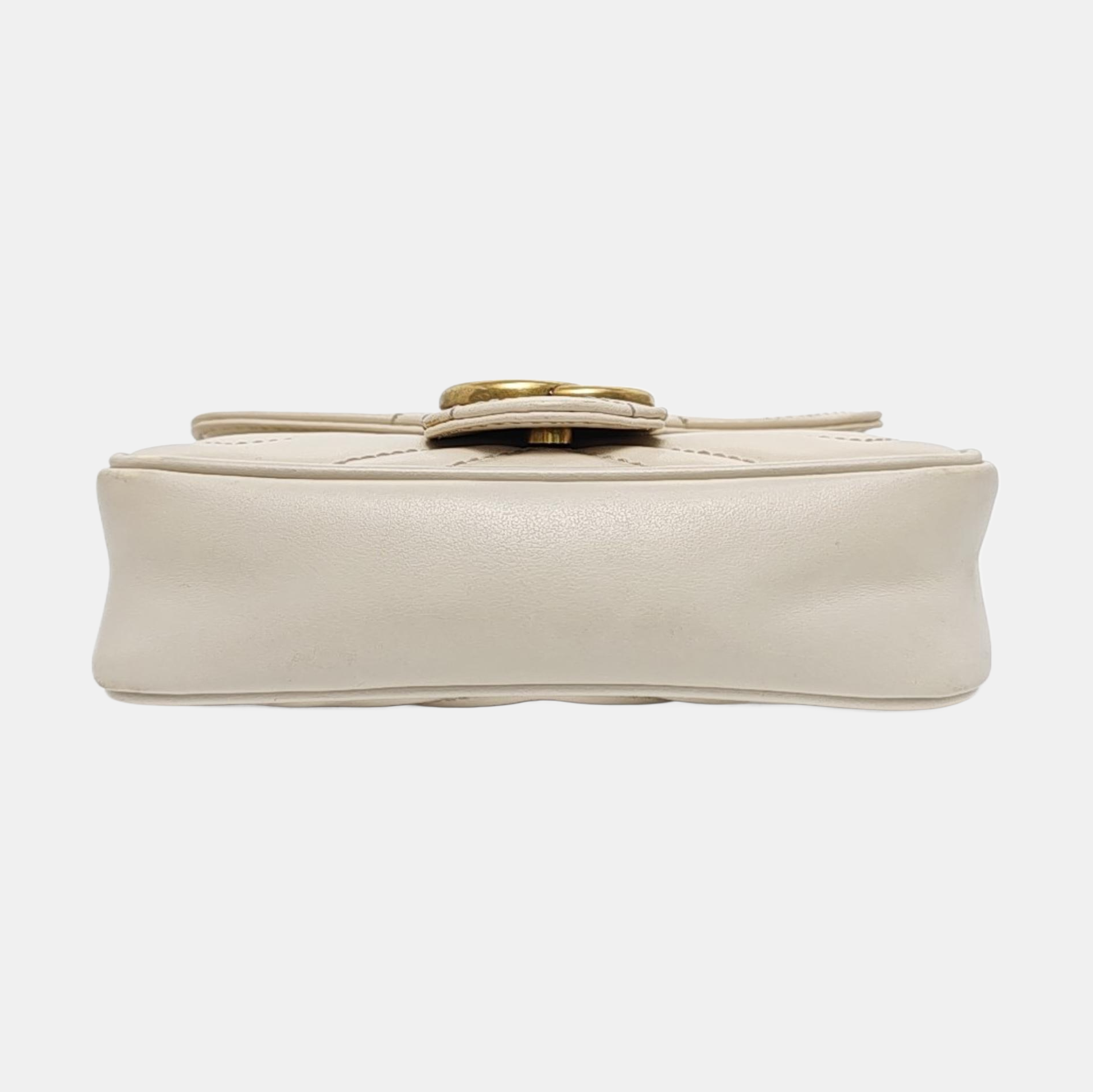 GG Marmont Mini Quilted Calfskin White