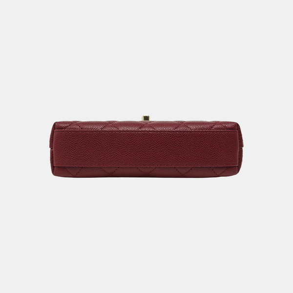COCO HANDLE Quilted Grained Calfskin Red