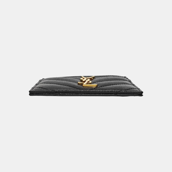 MONOGRAM Chevron Calfskin Black Card Holder