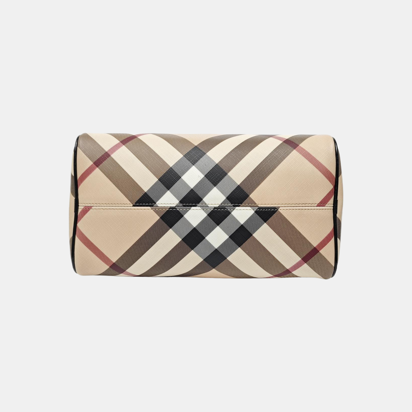 Coated Canvas Top Handle Bag Beige