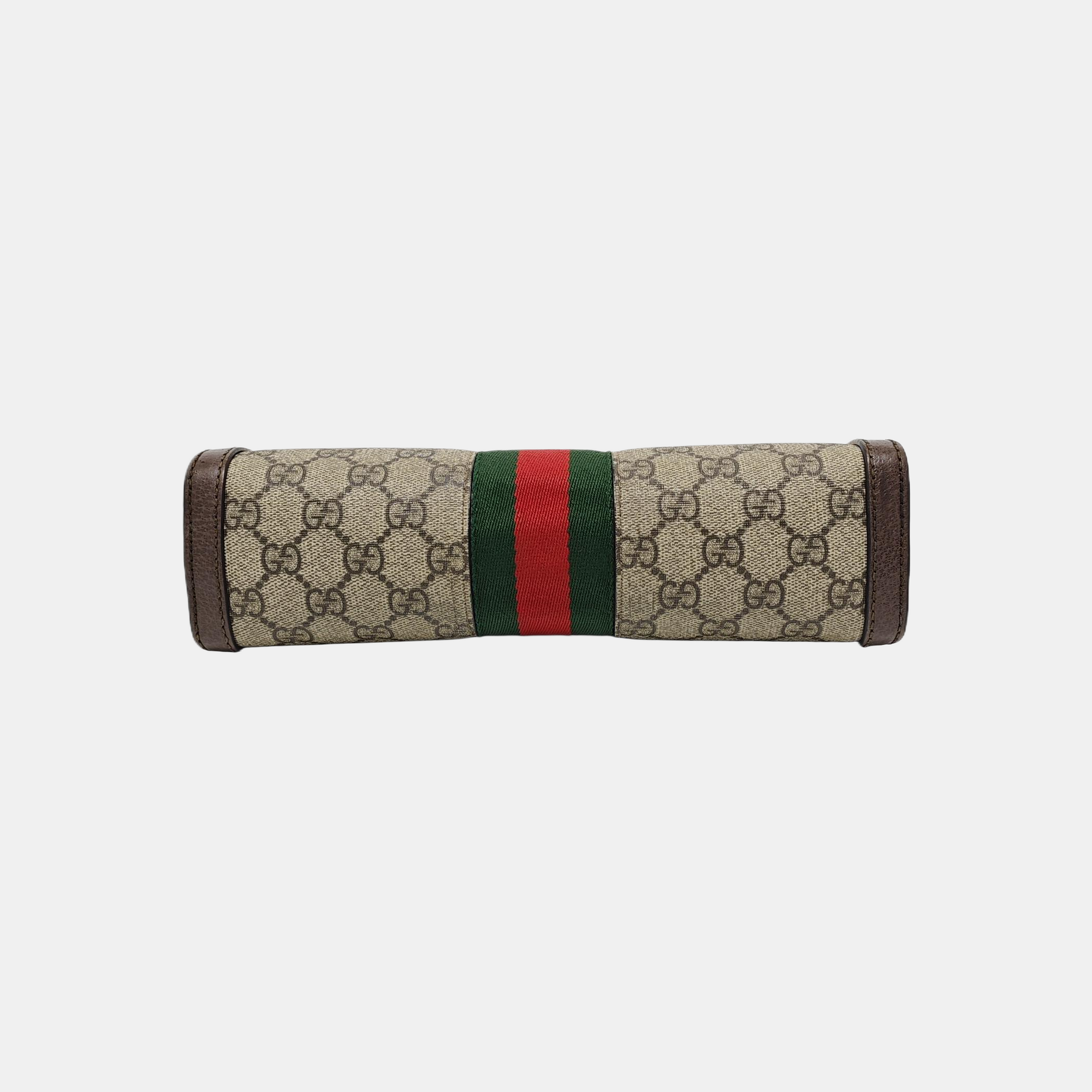 Ophidia Small Monogram Coated Canvas Beige