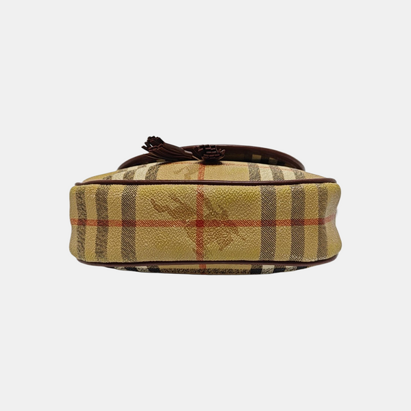 Coated Canvas Shoulder Bag Beige