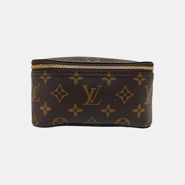 Monogram Coated Canvas Clutch Brown