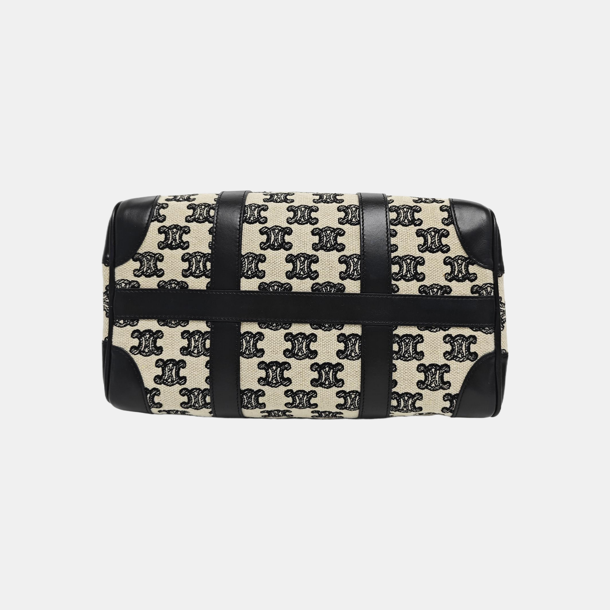 Fabric Top Handle Bag Small White