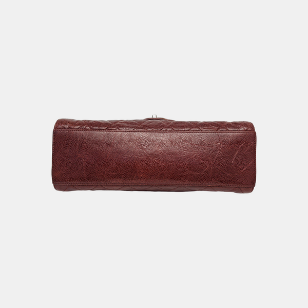 Quilted Grained Calfskin Shoulder Bag Red