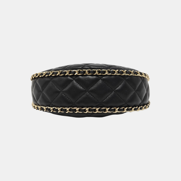 Quilted Lambskin Shoulder Bag Black