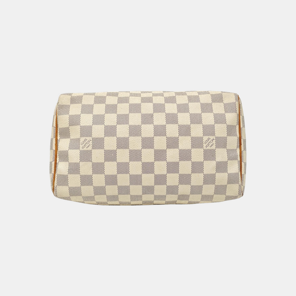SPEEDY 25 Damier Azur Coated Canvas White