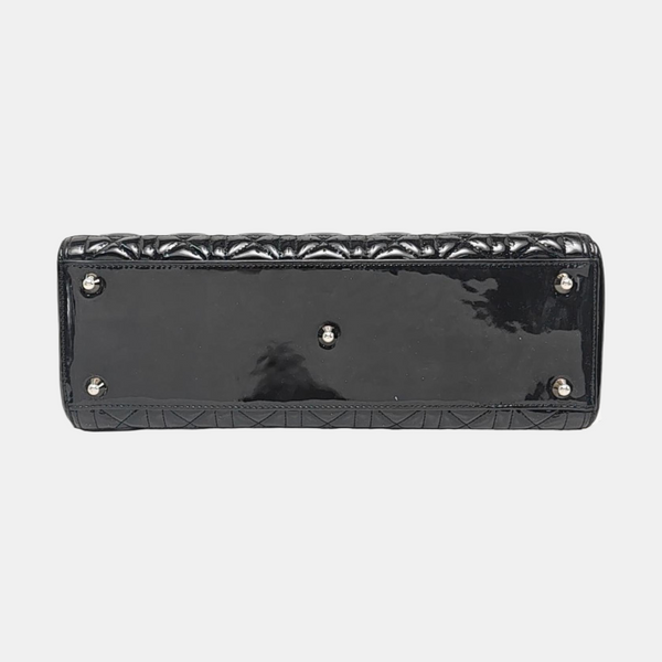 Lady Dior Large Cannage Patent Leather Black