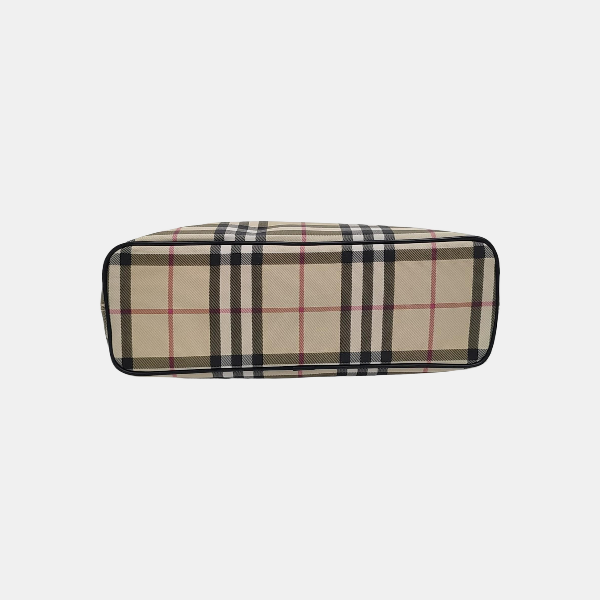 Coated Canvas Top Handle Bag Beige