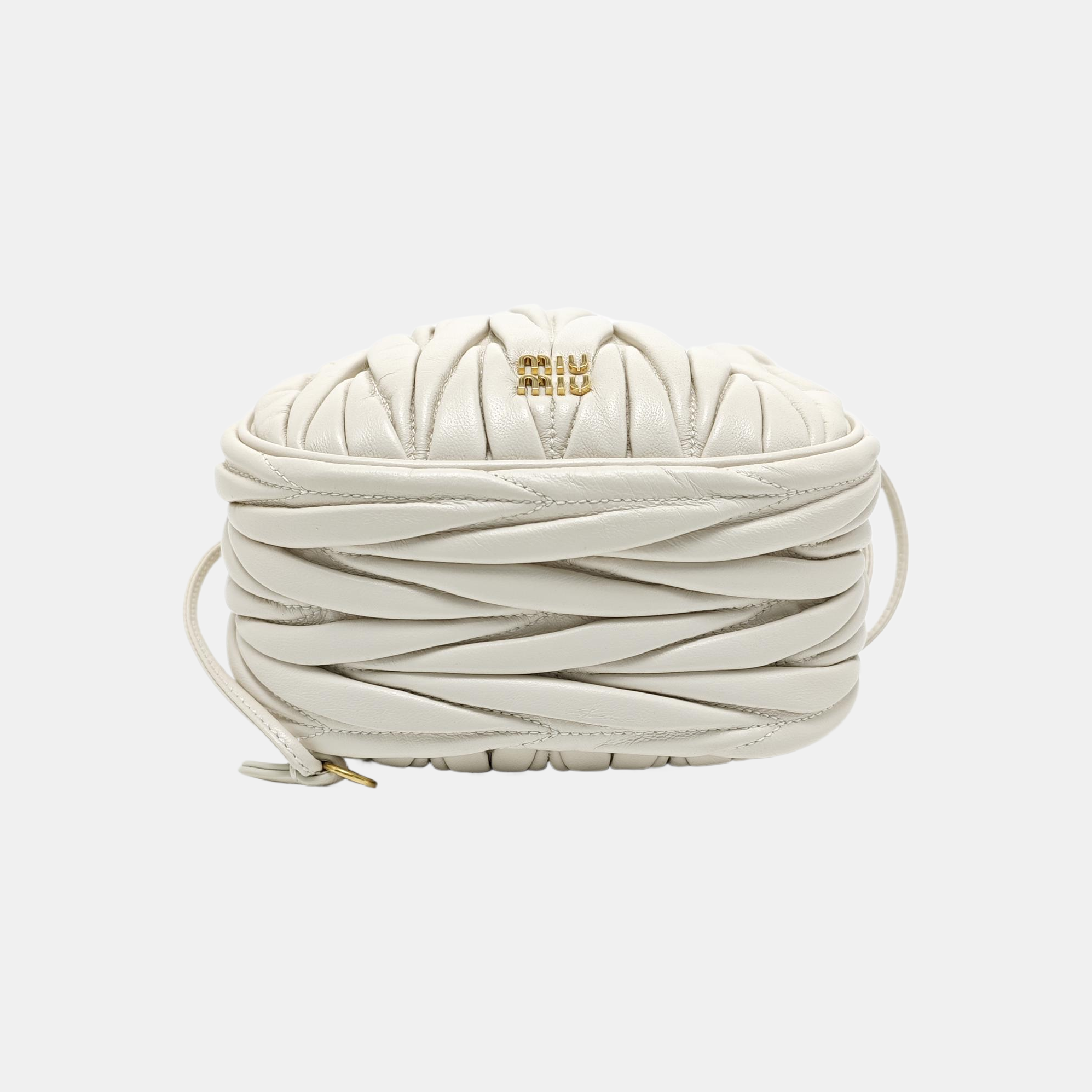 Matelassé Quilted Lambskin White