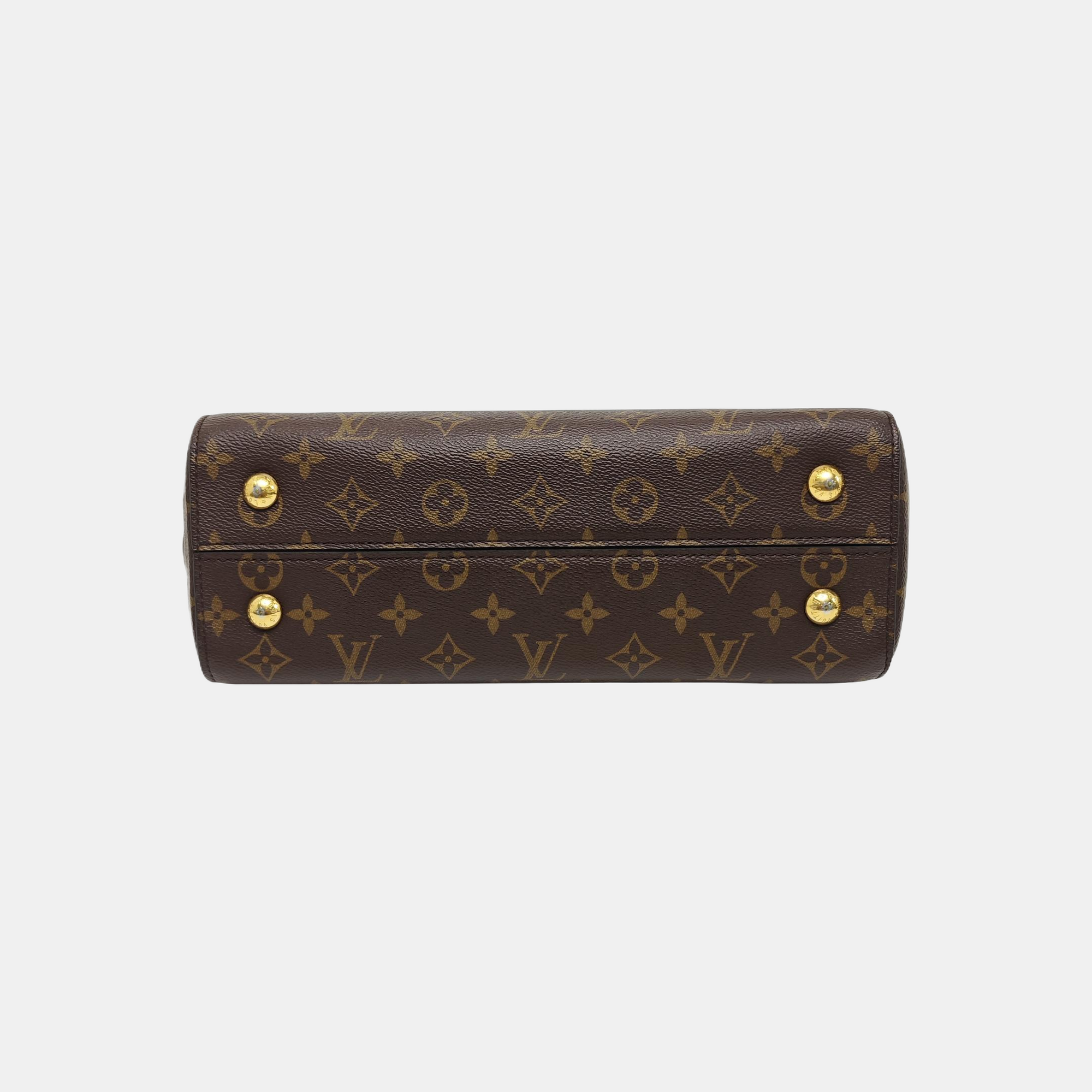 CLUNY MM Monogram Coated Canvas Brown